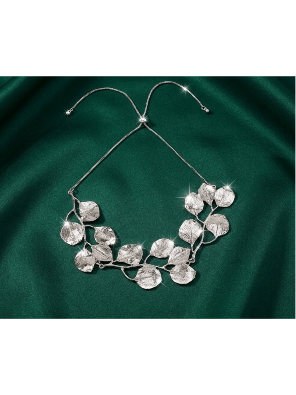 Leaf Necklace Zara Silver Stainless Statement Branch Tree Choker Golden Leaves